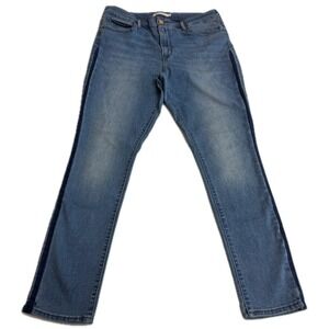 Levis Jeans Womens 34 Blue 721 High Rise Skinny Side Stripe Denim